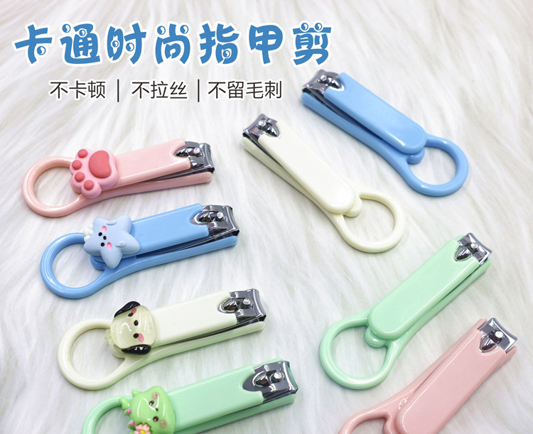 国潮熊猫等可爱指甲刀马卡龙色便携指甲剪防飞溅家用指甲钳成人学生美甲详情2