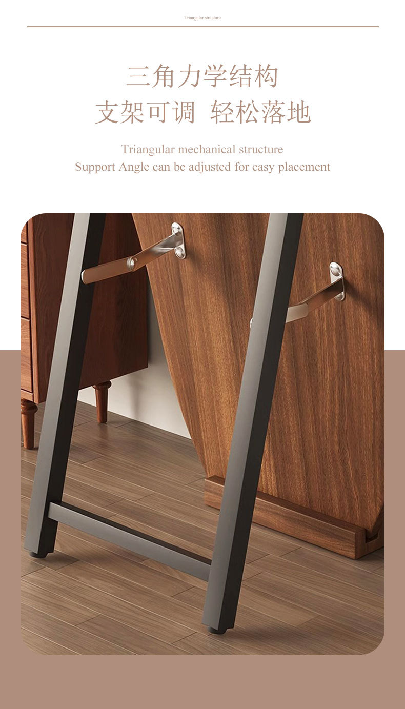 中古风芒果镜木质全身镜家用落地壁挂高清穿衣镜女生卧室试衣镜子详情9