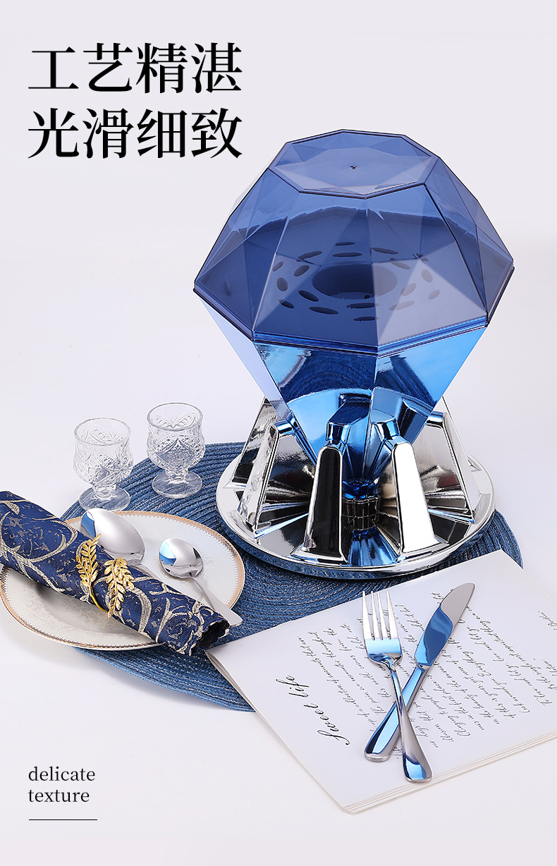 跨境Tableware set餐具蛋创意套装豪华西餐1010刀叉勺钻石心境蛋详情4