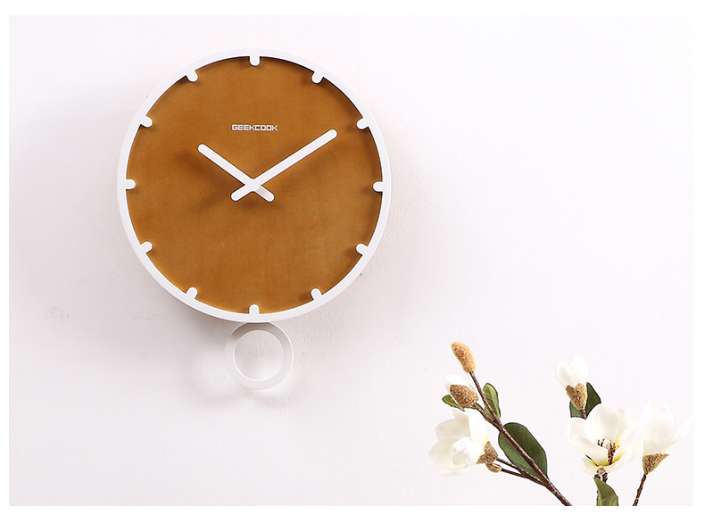 极客库 一件代发简约北欧时钟:与时摇摆 创意家居木钟表 挂的钟详情14