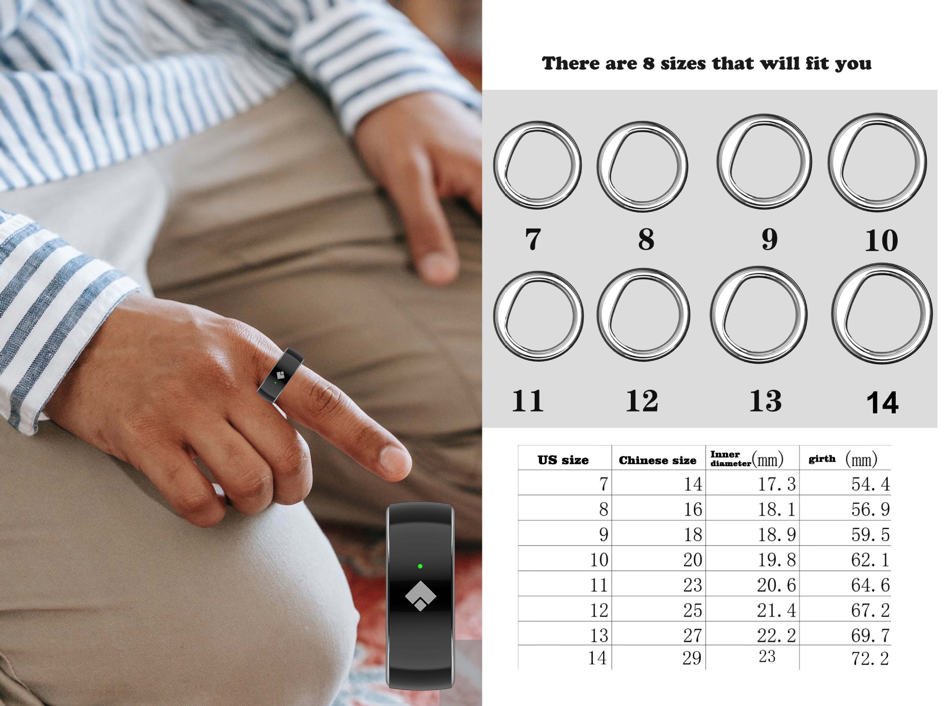 Digital counter Bluetooth smart ring, electronic counter, time reminder smart ring pic 9