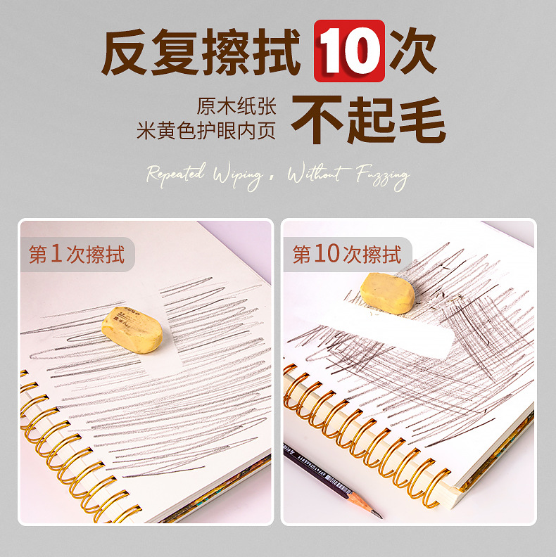 A4素描本加厚160g美术生专用60张图画本 世界名画学生写生速写本详情9