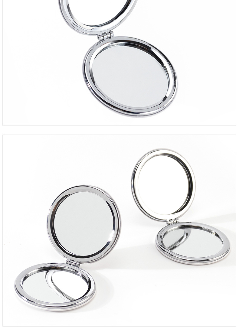 金属折叠小镜子批发手持双面翻盖小圆镜随身便捷化妆镜礼品印logo详情11