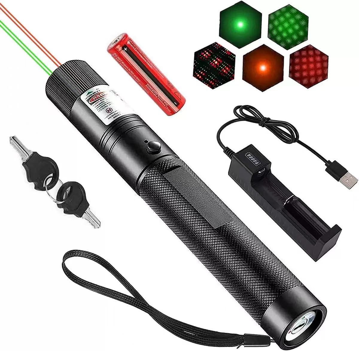 Model B Laser303 Laser Flashlight, Laser Shooter Electric Full Sky Star multi-pattern built-in battery direct plug charging version pic 7