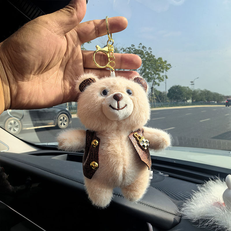Cute plush toy pendants, horse clips, bear doll bags, hanging decorations, keychains, little bear event gifts, claw machine dolls pic 4