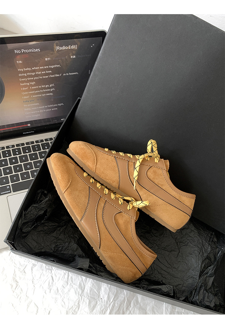 【苏茵茵同款】复古内增高德训鞋2025透气休闲运动女鞋真皮阿甘鞋详情39