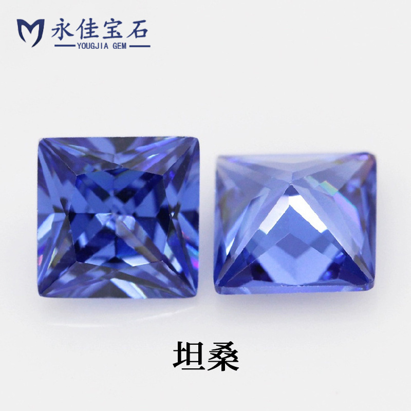 永佳宝石正方形直角车花锆石尖底人造公主方CZ合成裸石2*2~7*7mm详情3