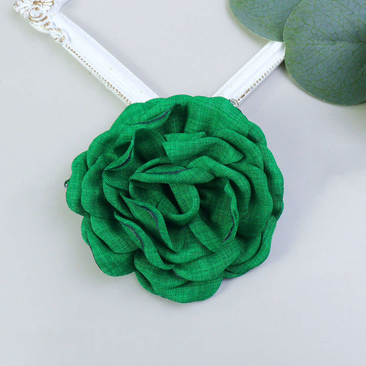 麻布花caro同款玫瑰花立体山茶花服装辅料DIY头花手机壳配饰百搭详情26