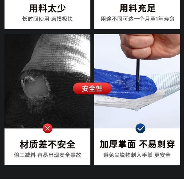 Wholesale of labor protection wear-resistant gloves, work belt rubber, impregnated rubber, latex anti-slip labor construction site rubber gloves pic 5