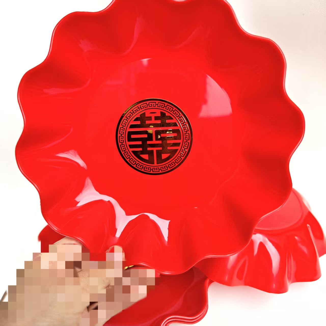 【 Zone 3-7 】323 Double Happiness Plates 750 yuan per box 323 Double Happiness Plates, Red Plates, Fruit Plates, Engagement and Wedding Supplies Plates, Housewarming Plates, household wholesale 2 yuan pic 2