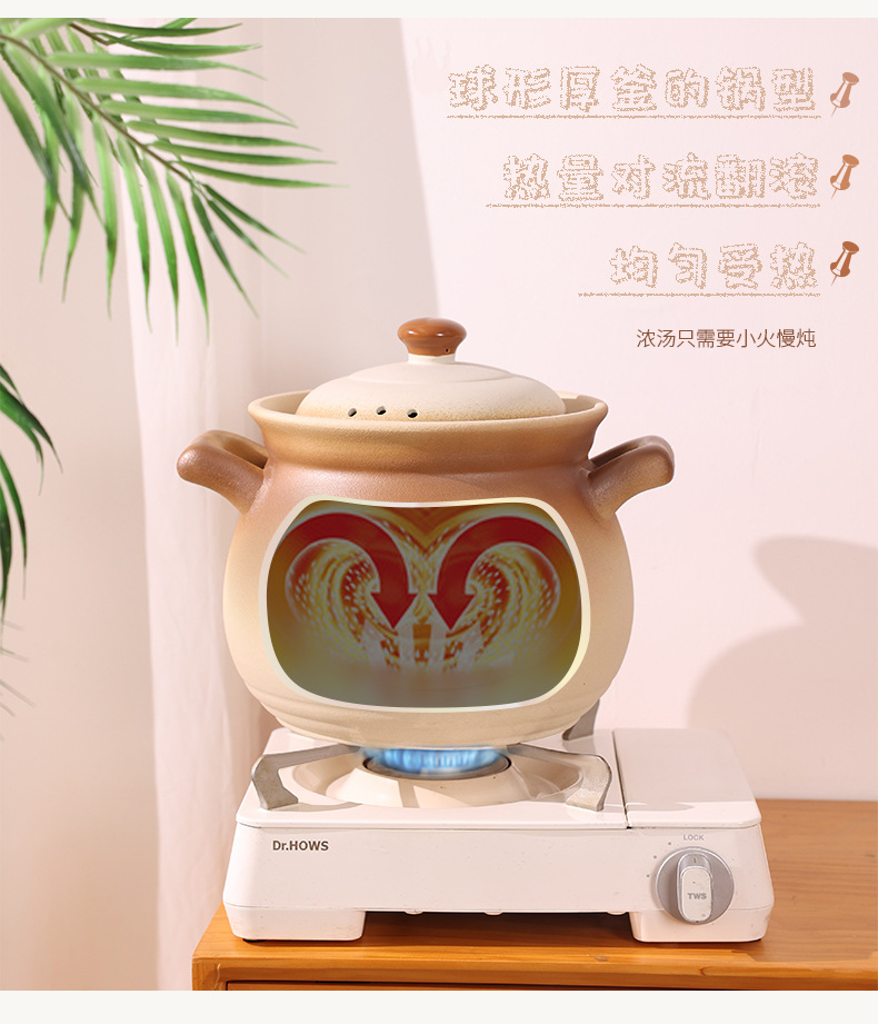 Tao Bao Wang large-capacity retro glazed reunion pot, ceramic clay pot, soup pot, household open flame soup pot, clay pot dry-cooking pic 4