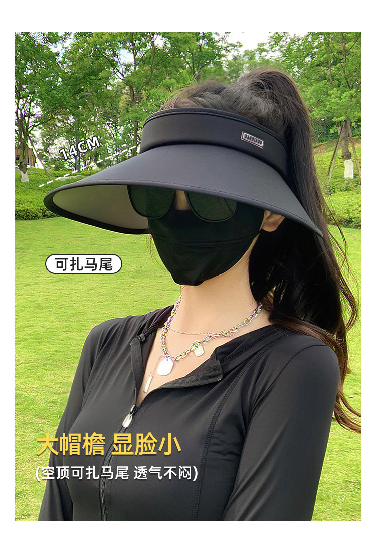 品牌【森多娜】遮阳帽 夏季防晒帽女款防紫外线加大帽檐空顶遮阳帽子uv冰丝太阳帽详情2
