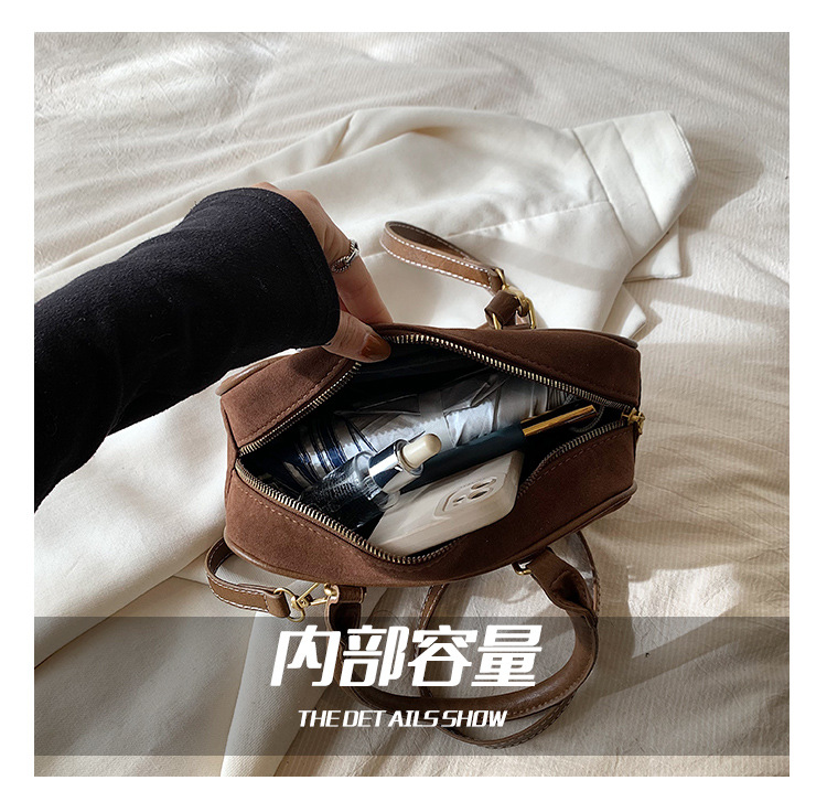 手提保龄球女包复古小方包纯色简约单肩包潮搭斜挎包简约休闲包详情13