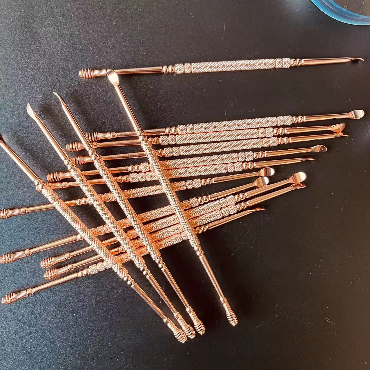 【 Zone 1-4 】 Rose gold ear scoops 100/ bucket 4000/ piece, new rose gold ear pickles, spiral ear scoops, spring ear scoops, double-head dual-purpose ear picking, 2 yuan supply pic 4