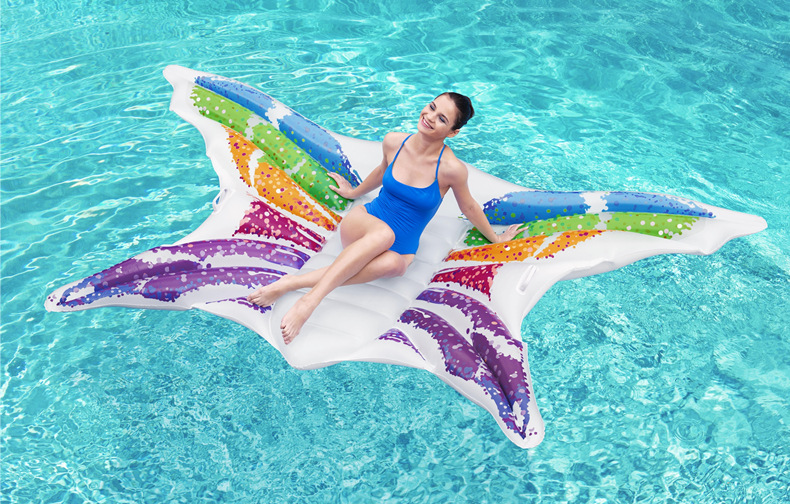 Bestway大号蝴蝶浮排成人网红拍照天使翅膀水上充气床彩虹游泳圈详情3