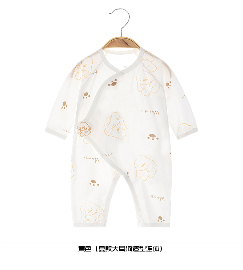 Summer baby one-piece suit, pure cotton thin boneless clothes for infants, long-sleeved clothes for babies, summer air-conditioned clothes pic 9