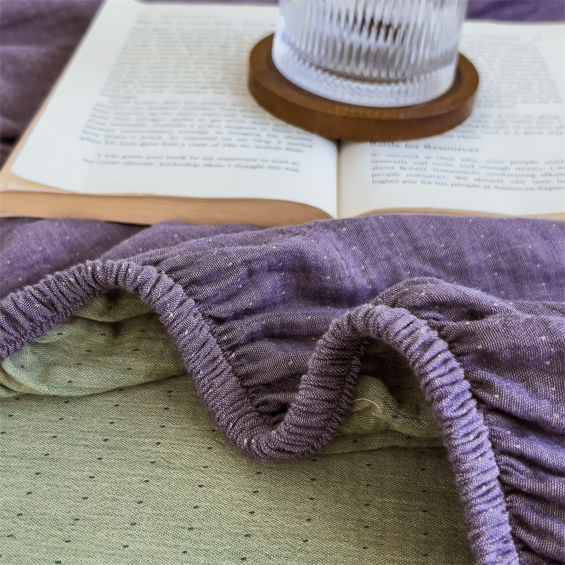 Pure cotton yarn-dyed jacquard double-layer gauze bed cover, single piece of all-cotton gauze mattress protective cover, bedspread, bed cover, single piece of bedding pic 135