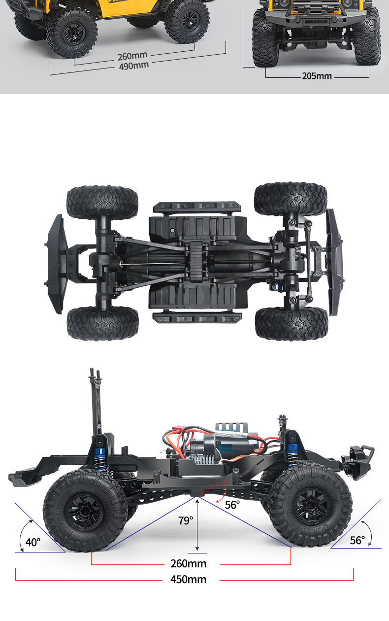 Huangbo full-scale 1:10 remote control four-wheel drive off-road racing car rc remote control car climbing jeep large model toy pic 8