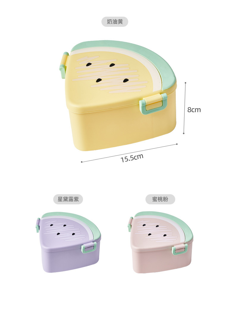 卡通分格饭盒含餐具便当盒寿司盒野餐盒学生上班族食品级午餐盒详情2