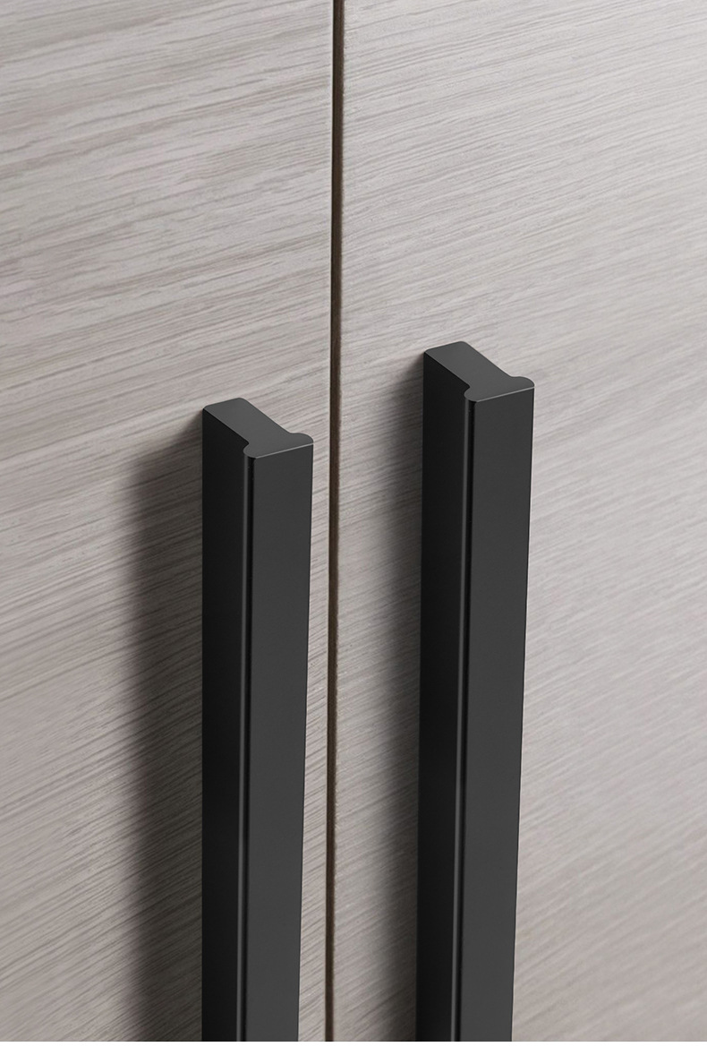 特价 柜门把手金色轻奢现代简约黑色抽屉柜子橱柜衣柜长拉手白色详情6