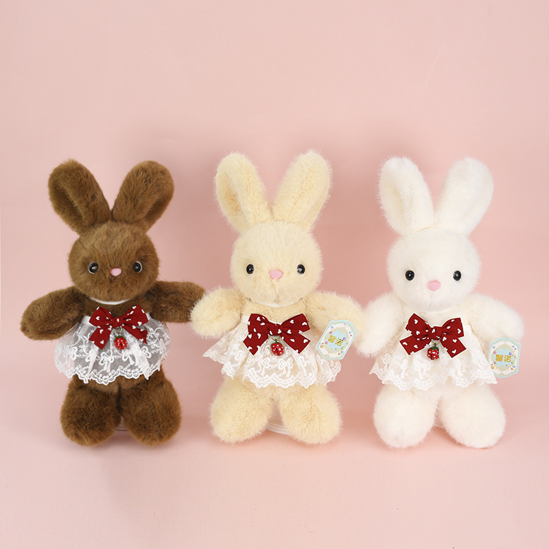 Cute and adorable little rabbit plush toy, sweet and ear-hanging rabbit, fresh and cute birthday gift, rabbit figurine pic 13