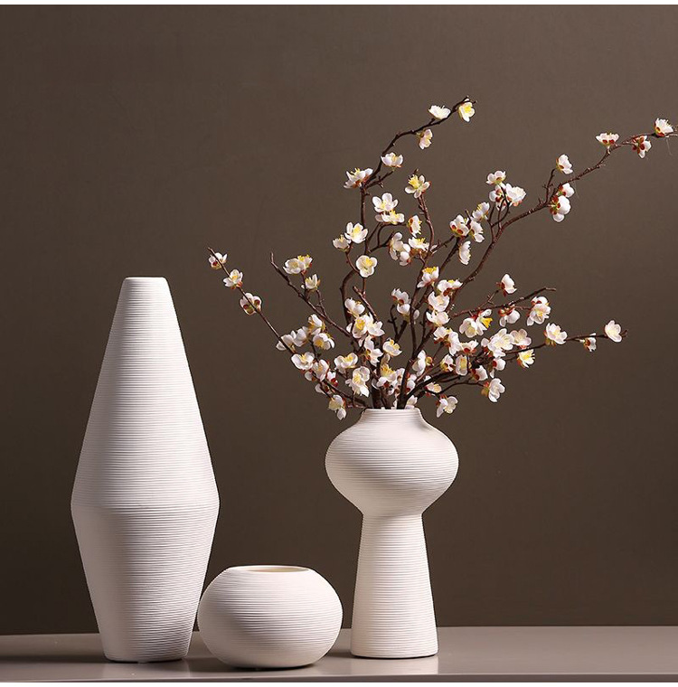 Nordic Ins-style white ceramic vase ornaments, dining table, living room flower arrangements, dried flowers, TV cabinet, simple soft furnishings pic 7