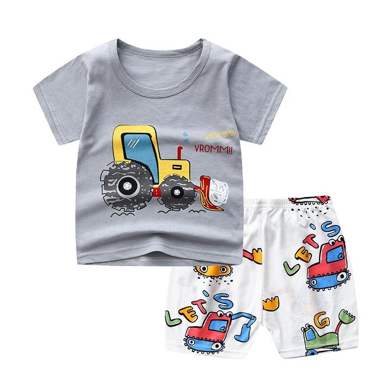 Wholesale of T-shirts for children aged 0-5, summer infants and toddlers, boys and girls, baby cotton short-sleeved shirts and shorts, baby half-sleeved shirts pic 7