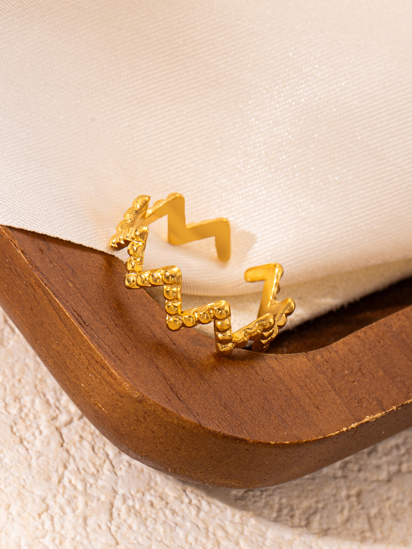 欧美时尚ins风简约钛钢戒指18k镀金不规则几何不锈钢女士饰品热销详情25