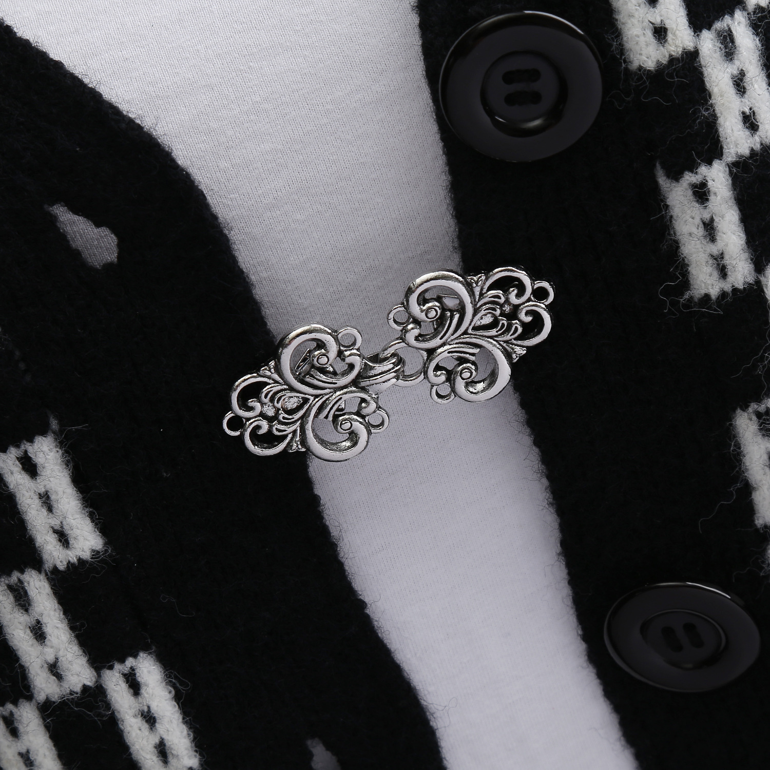 欧美复古合金毛衣夹丝巾开衫扣衬衣领夹防走光束紧夹胸针厂家直销详情30