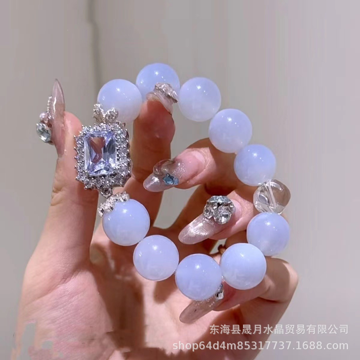High-color-retention electroplated zircon inlaid snowflake bead magic box bead DIY crystal bracelet accessory pic 3