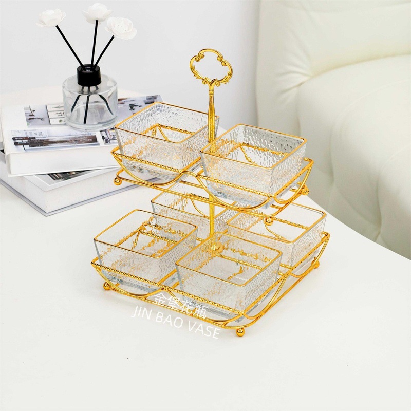 轻奢高颜值玻璃果盘商用水果拼盘家用创意分格干果盒小吃零食盘详情46