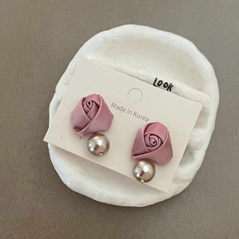 法式温柔玫瑰珍珠耳环气质高级感小众设计耳饰925银针甜美时尚女~详情25