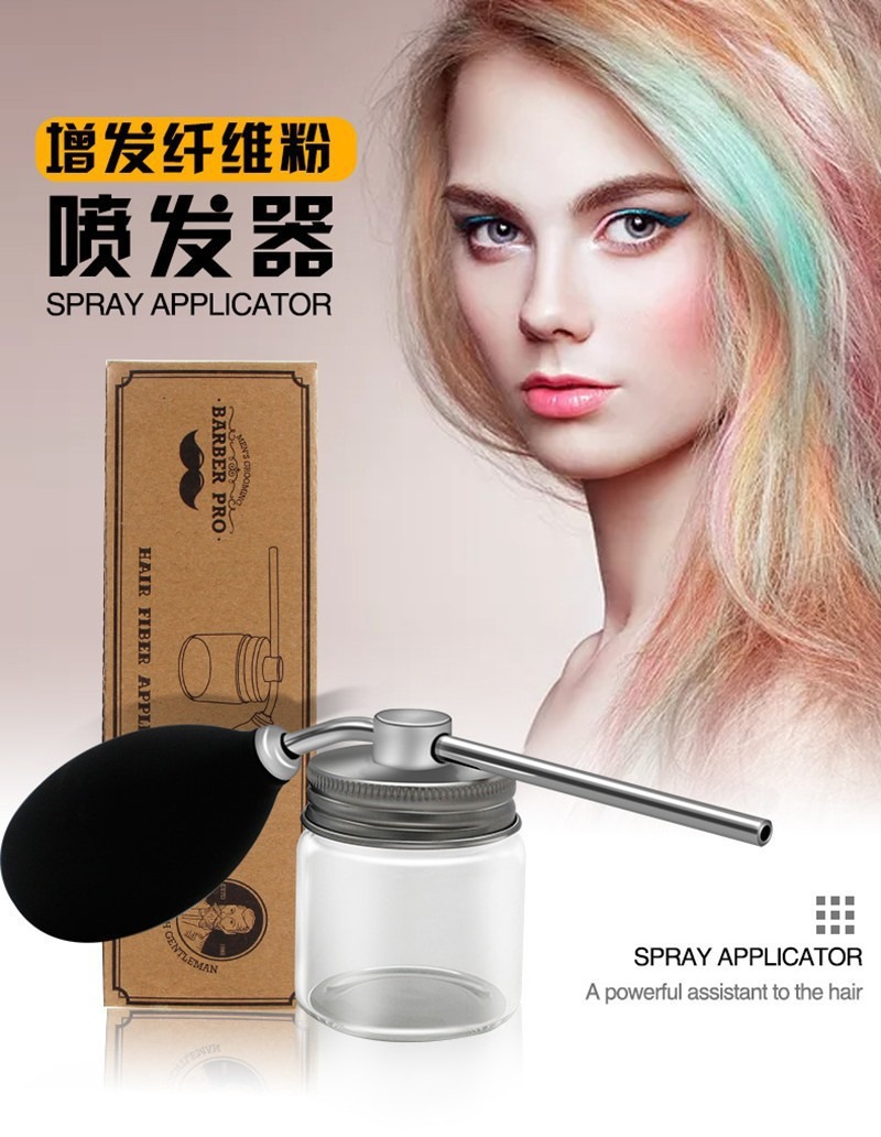 Hair powder sprayer, hairline thickening and hair growth fiberglass powder bottle, silicone airbag spray bottle, hair care tool pic 1