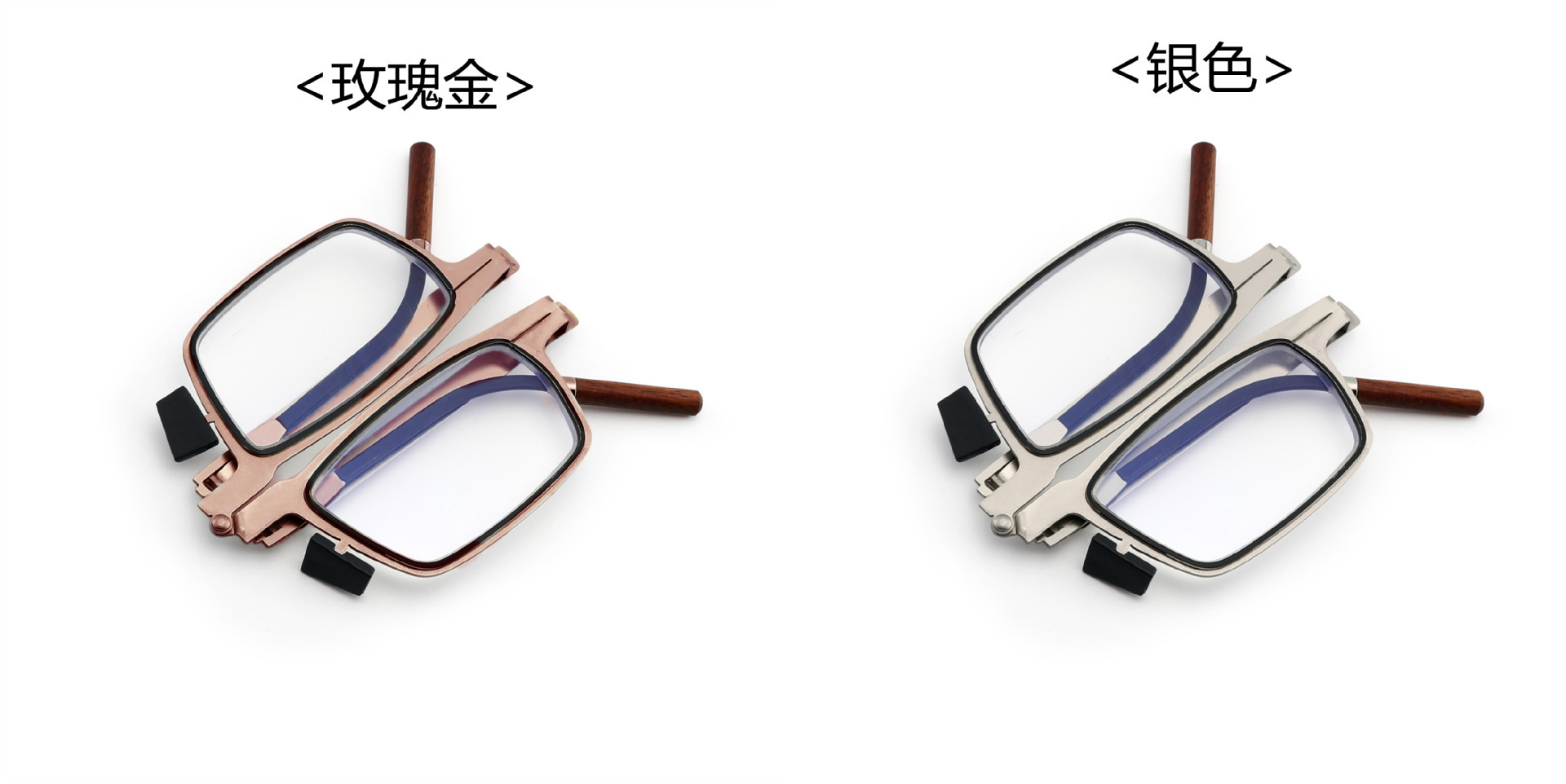Palo de rosa gafas de lectura moda retro media edad hd gafas de lectura portátiles para hombres y mujeres soporte de teléfono adhesivo pic 11