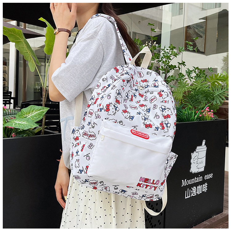 New cross-border cartoon printed schoolbag for junior high school girls, 2024 new high-appearance-level trendy casual backpack pic 17