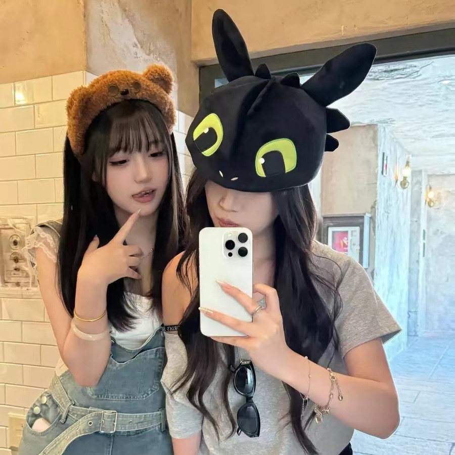 网红同款搞怪无牙仔帽子女秋冬卡通可爱情侣拍照头套成人贝雷帽详情12