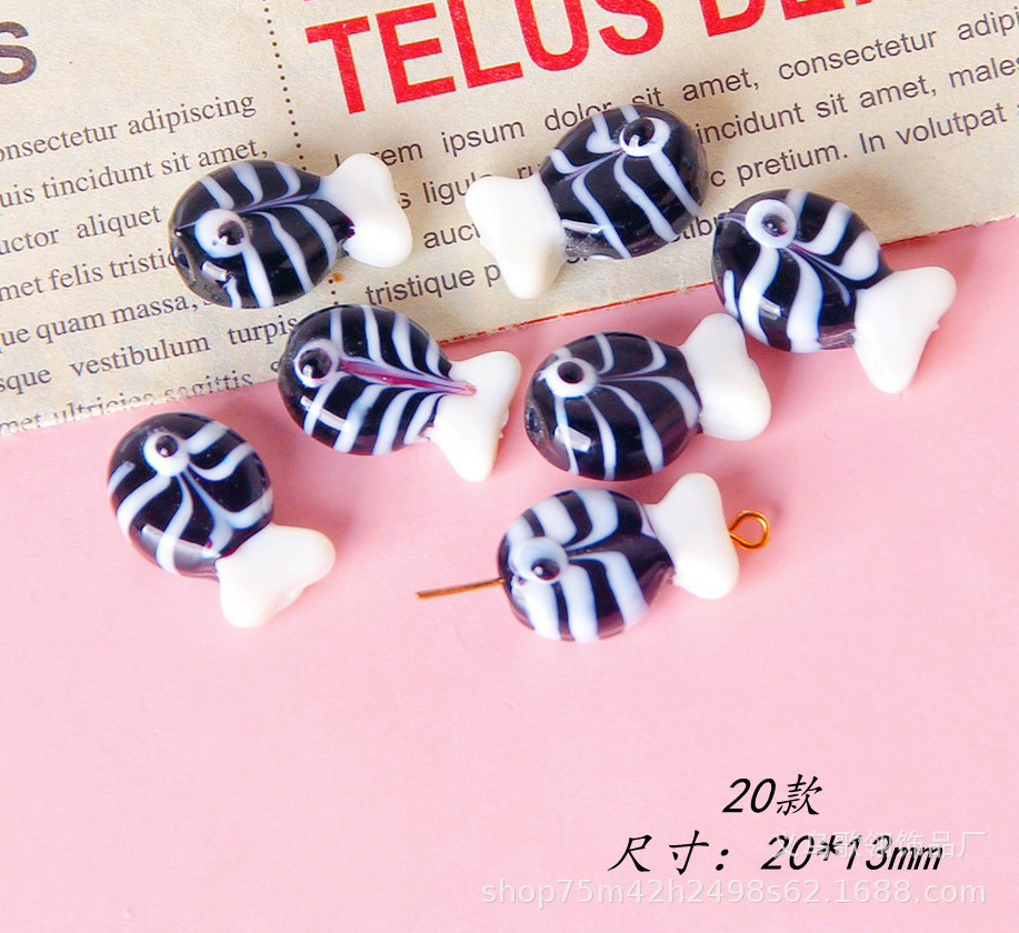 古法工艺琉璃可爱小鱼DIY 项链手链手机链饰配详情20