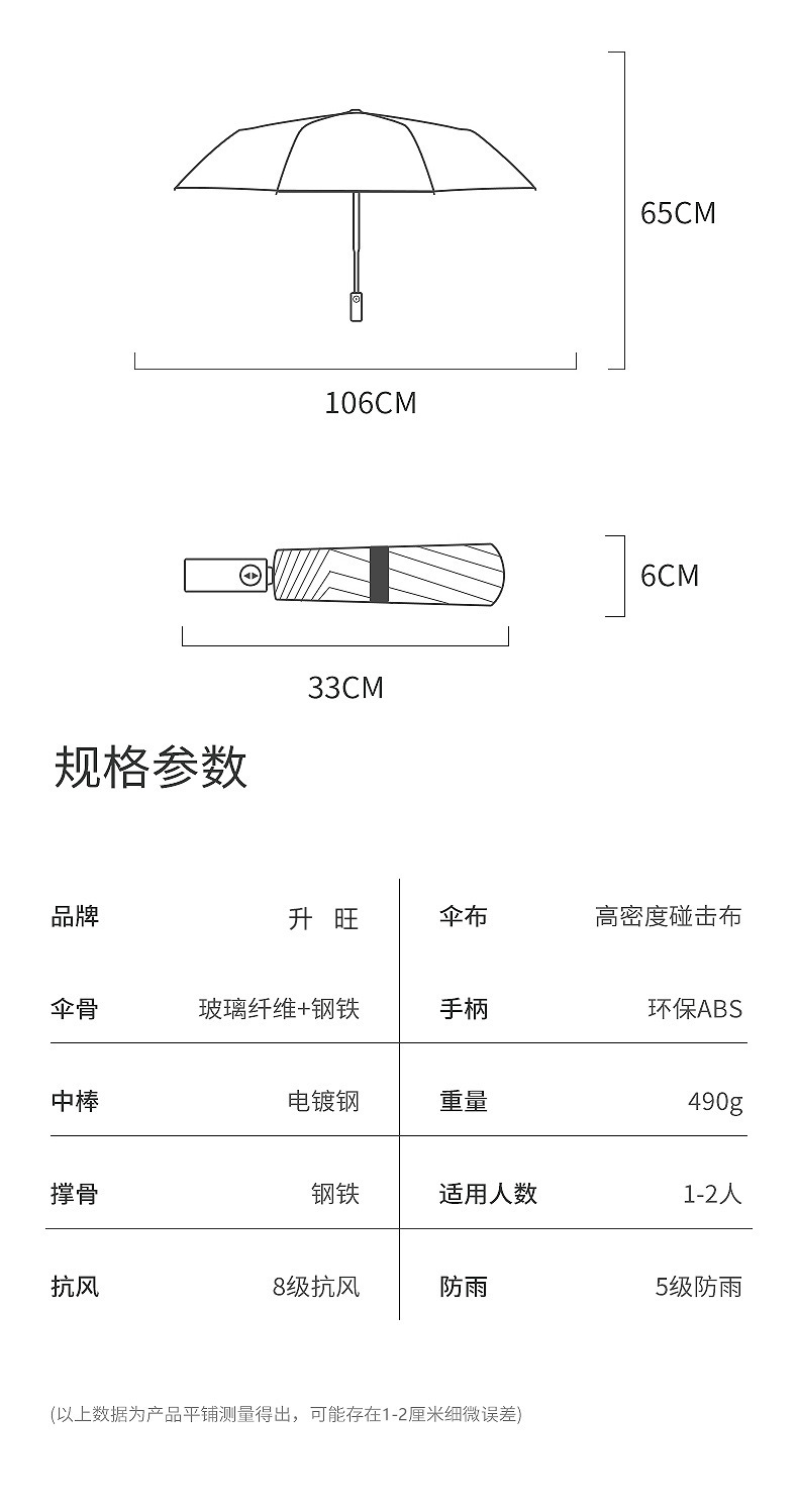 折叠12骨全自动雨伞男大号双人女晴雨两用遮阳防晒防紫外线太阳伞详情26