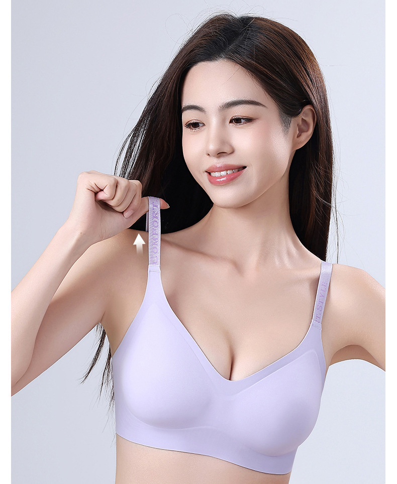 反提拉重力内衣女一片式无痕字母肩带小胸聚拢性感防下垂文胸套装详情16