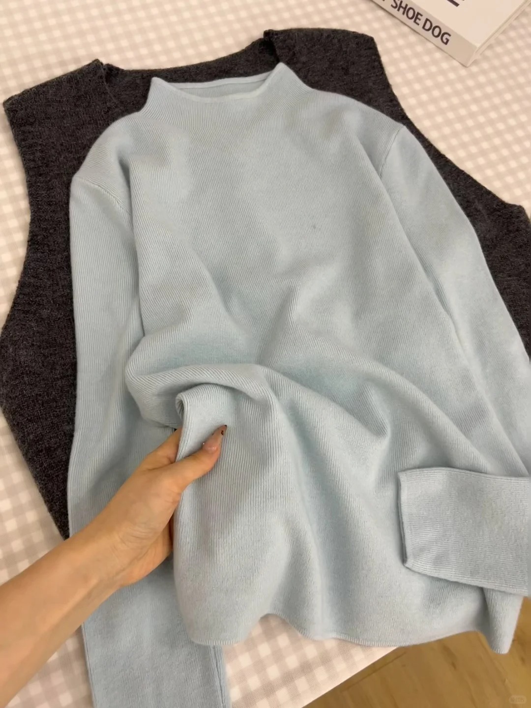 一件代发天鹅领显白显瘦温柔小立领长袖针织衫女春秋冬季毛衣内搭详情18