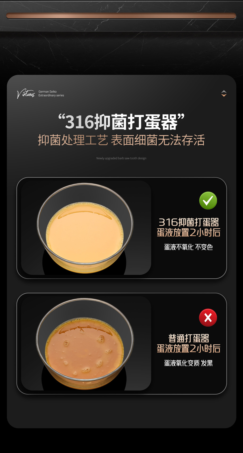 316厨房家用半自动手动打蛋器不锈钢奶油打发器烘焙打鸡蛋搅拌器详情5