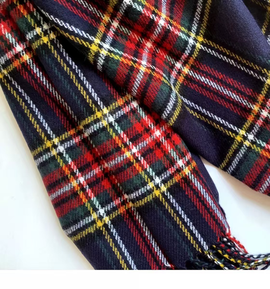 韩国东大门格子围巾女冬季新款仿羊绒格纹流苏大披肩详情10