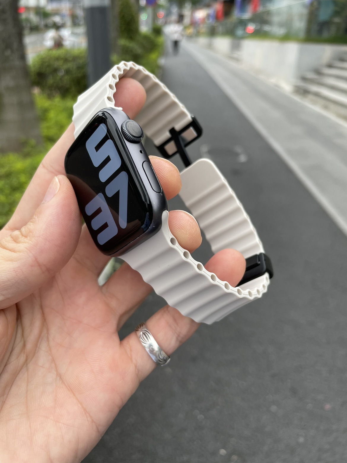 新款海洋透气硅胶磁吸简约适用苹果手表带AppleWatch456iwatch789详情8