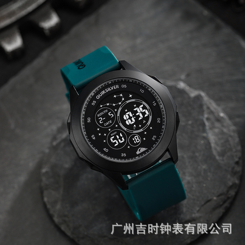 QIKSILVER唛新品男士科技电子表多功能防水夜光潮流学生电子手表详情14