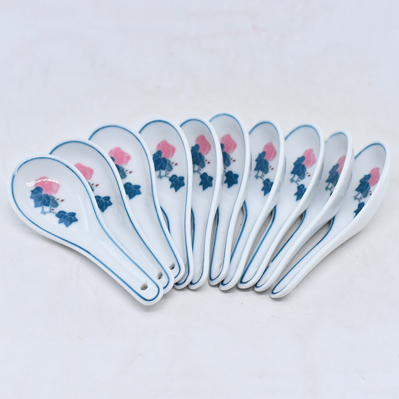 牡丹花瓷餐具碗碟勺杯礼盒套装家用大号菜盘陶瓷碗碟碗盘全套批发详情6