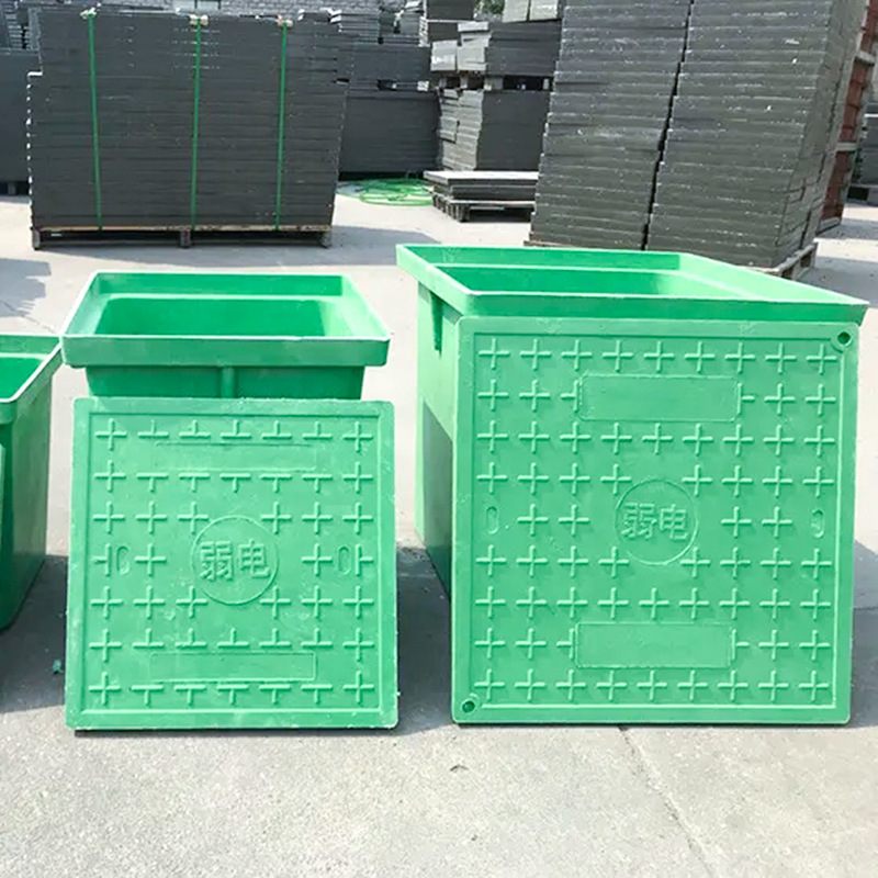 Integrated wiring well, PE plastic weak current well, finished power well cover, street lamp well, square SMC handhole well pic 16