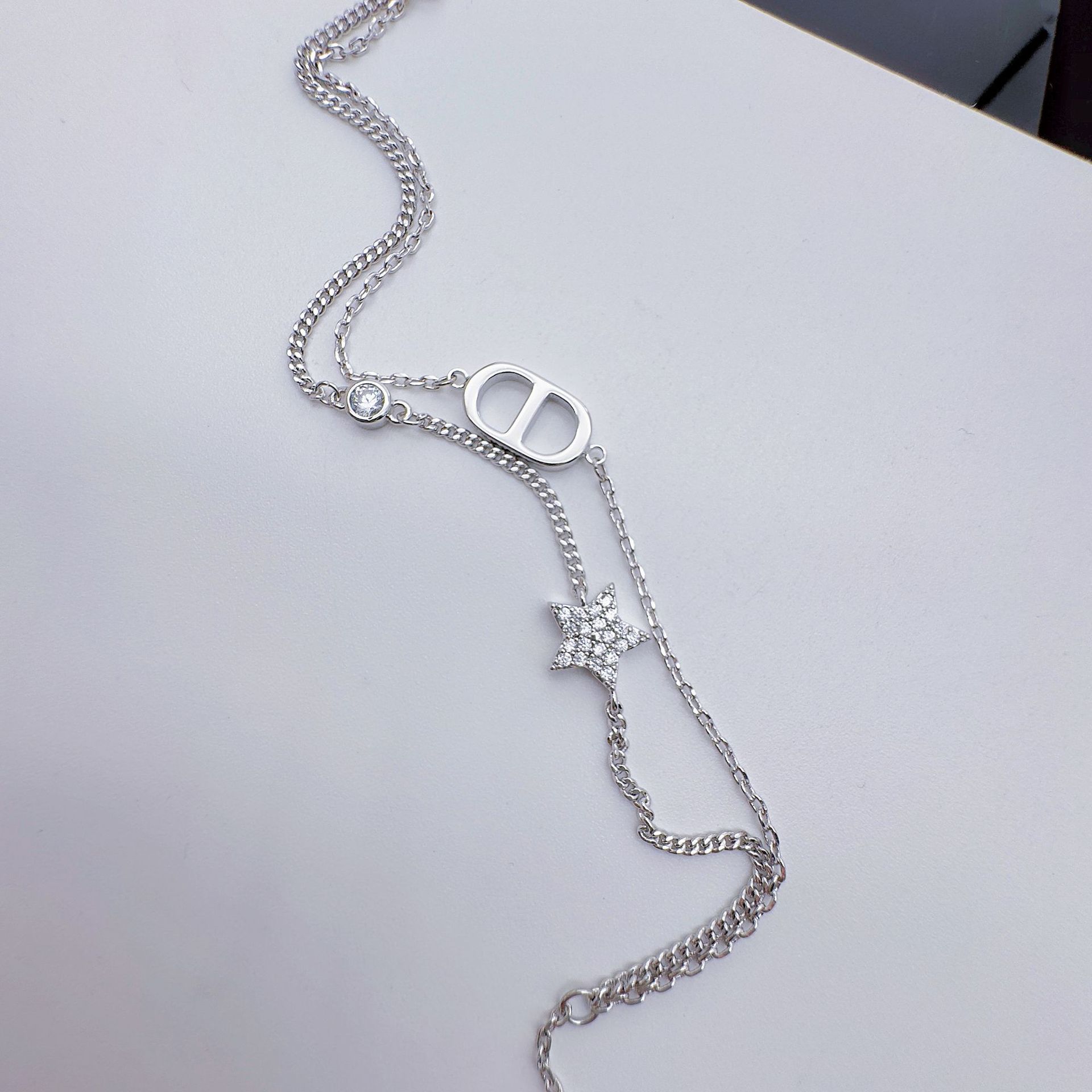 Celeste celeste niche nuevo premium sense pulsera ligera palabra de lujo nose de cerda estrella con diamantes doble estilo europeo y americano pic 13
