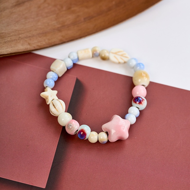 景德镇陶瓷手链新不掉色女夏季百搭学生古风串珠手串小清新流行详情13