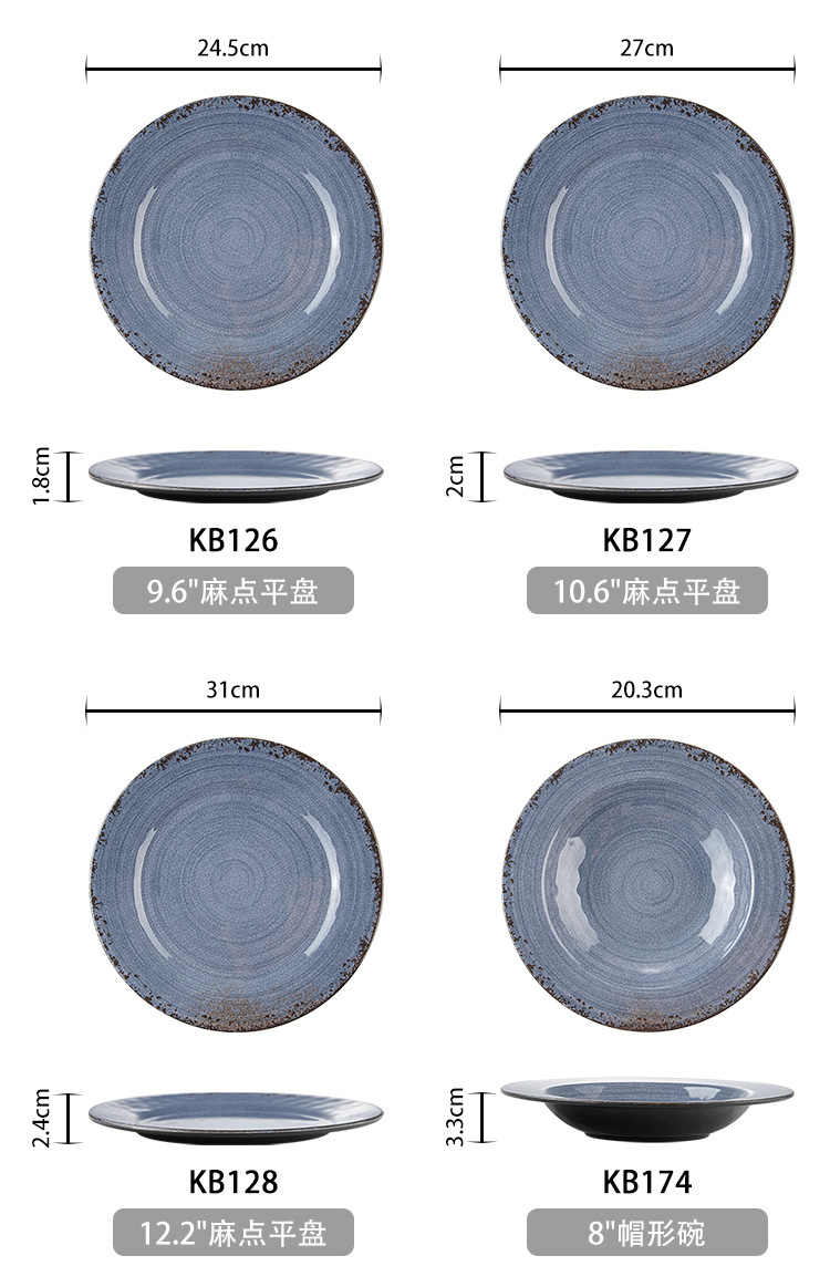 New imitation porcelain KB tile grey pattern melamine tableware factory direct sales melamine tableware pic 17