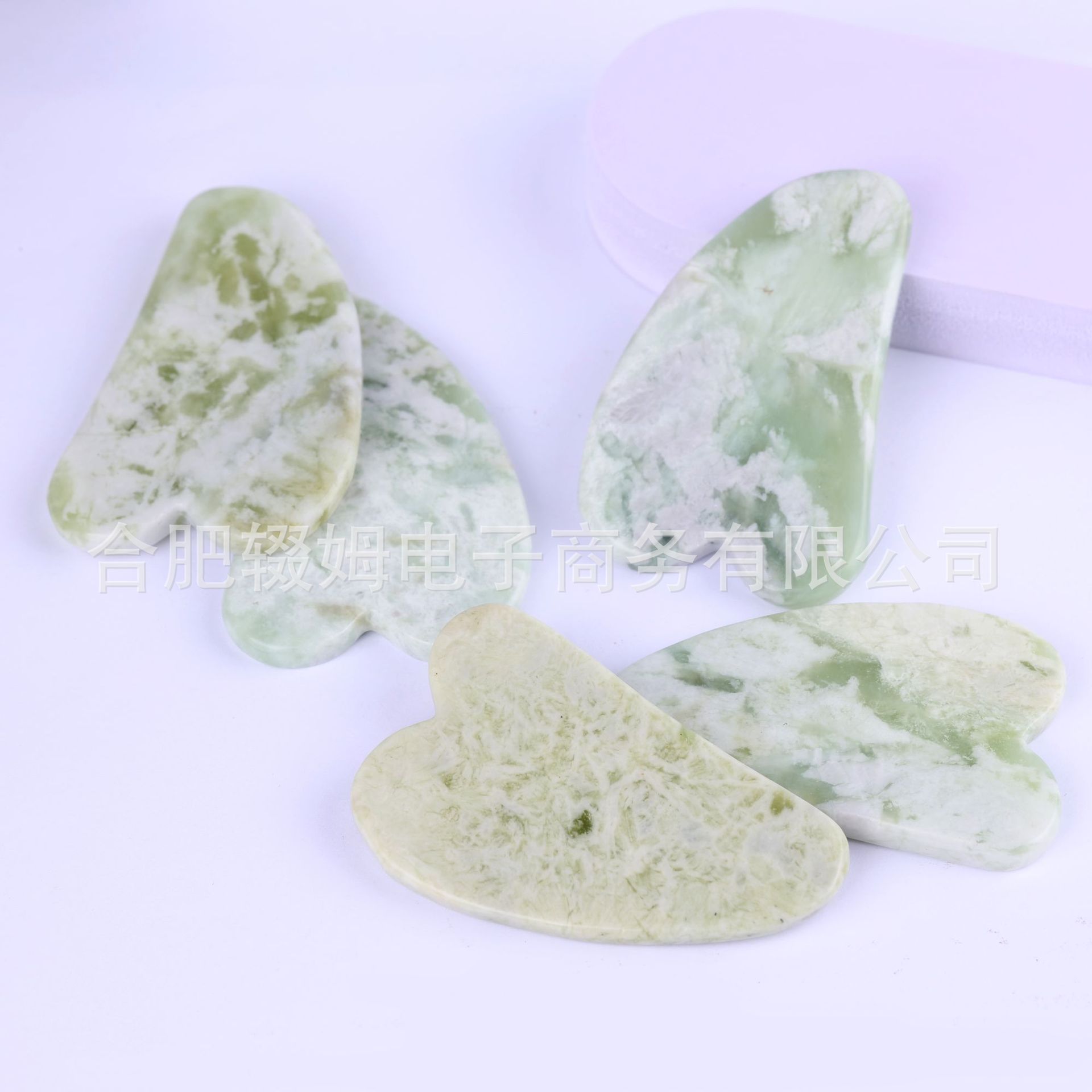 玉石刮痧板拨筋点穴脸部头疗牛角刮痧板刮痧片甲翠绿刮痧板跨境详情10